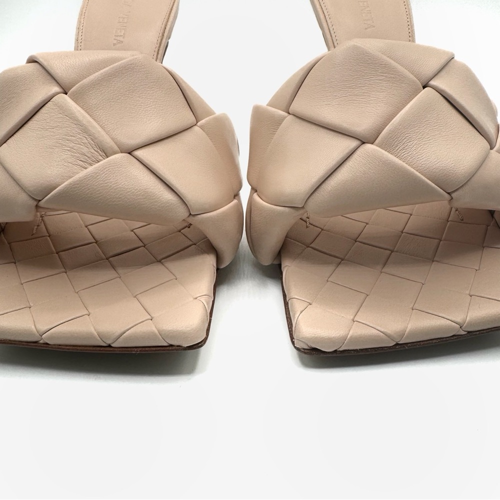 NEW Bottega Veneta Bandage Beige Lido Square Open Toe Sandal Heels Shoes Mules - Picture 3 of 14